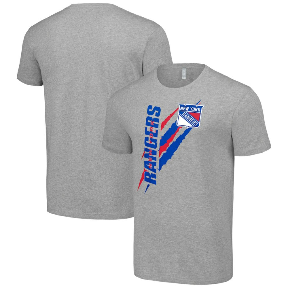 NHL New York Rangers Starter Color Scratch T-Shirt - Heather Gray