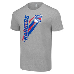 NHL New York Rangers Starter Color Scratch T-Shirt - Heather Gray