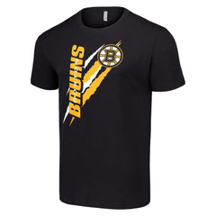 NHL Boston Bruins Starter Color Scratch T-Shirt - Black