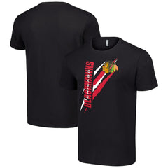 NHL Chicago Blackhawks Starter Color Scratch T-Shirt - Black