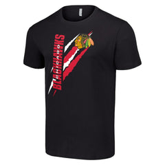NHL Chicago Blackhawks Starter Color Scratch T-Shirt - Black