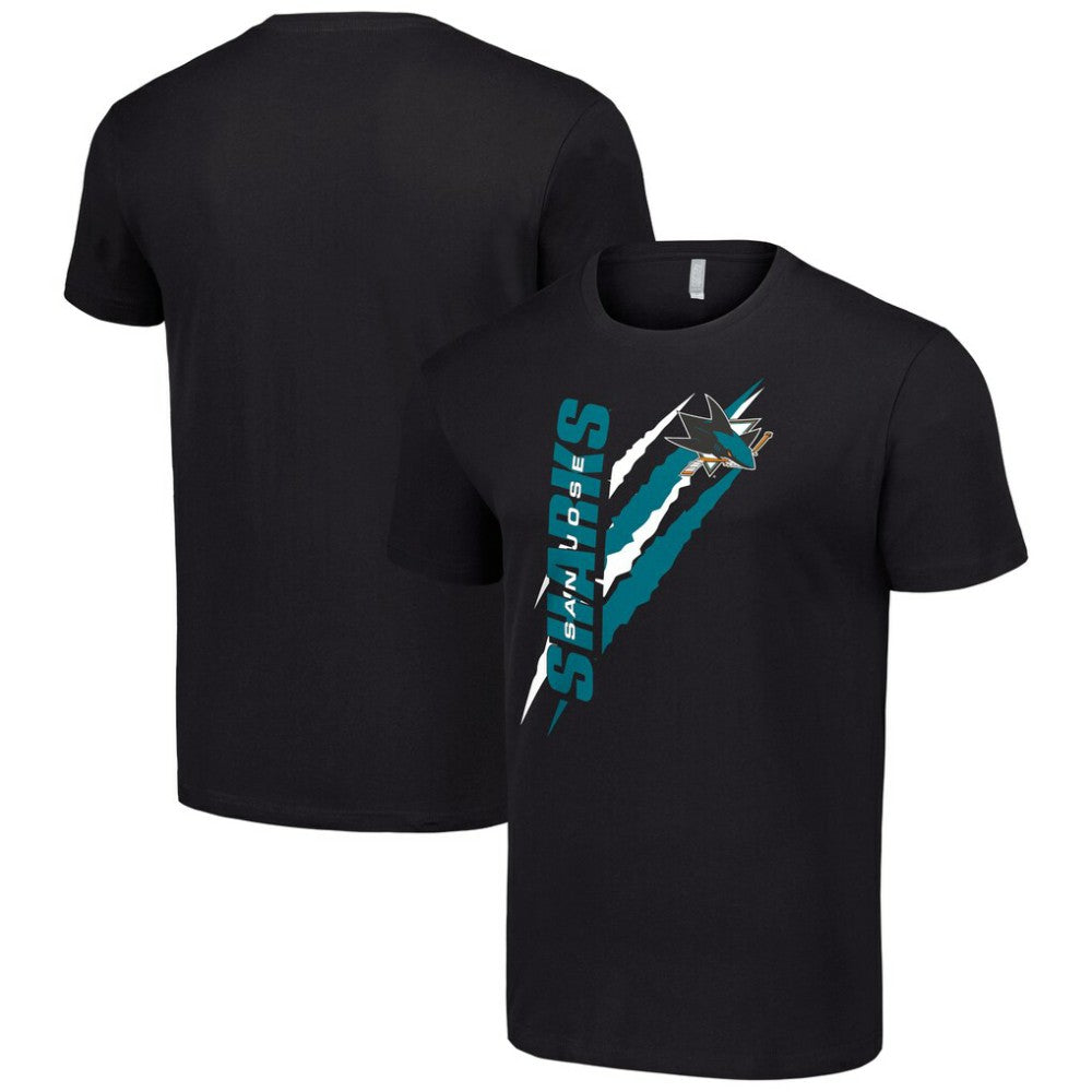NHL San Jose Sharks Starter Color Scratch T-Shirt - Black