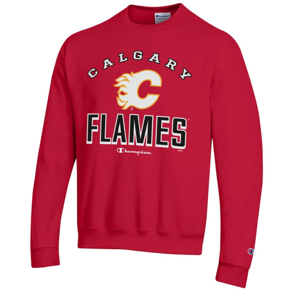 NHL Calgary Flames Champion Eco Powerblend Crewneck Sweatshirt - Red
