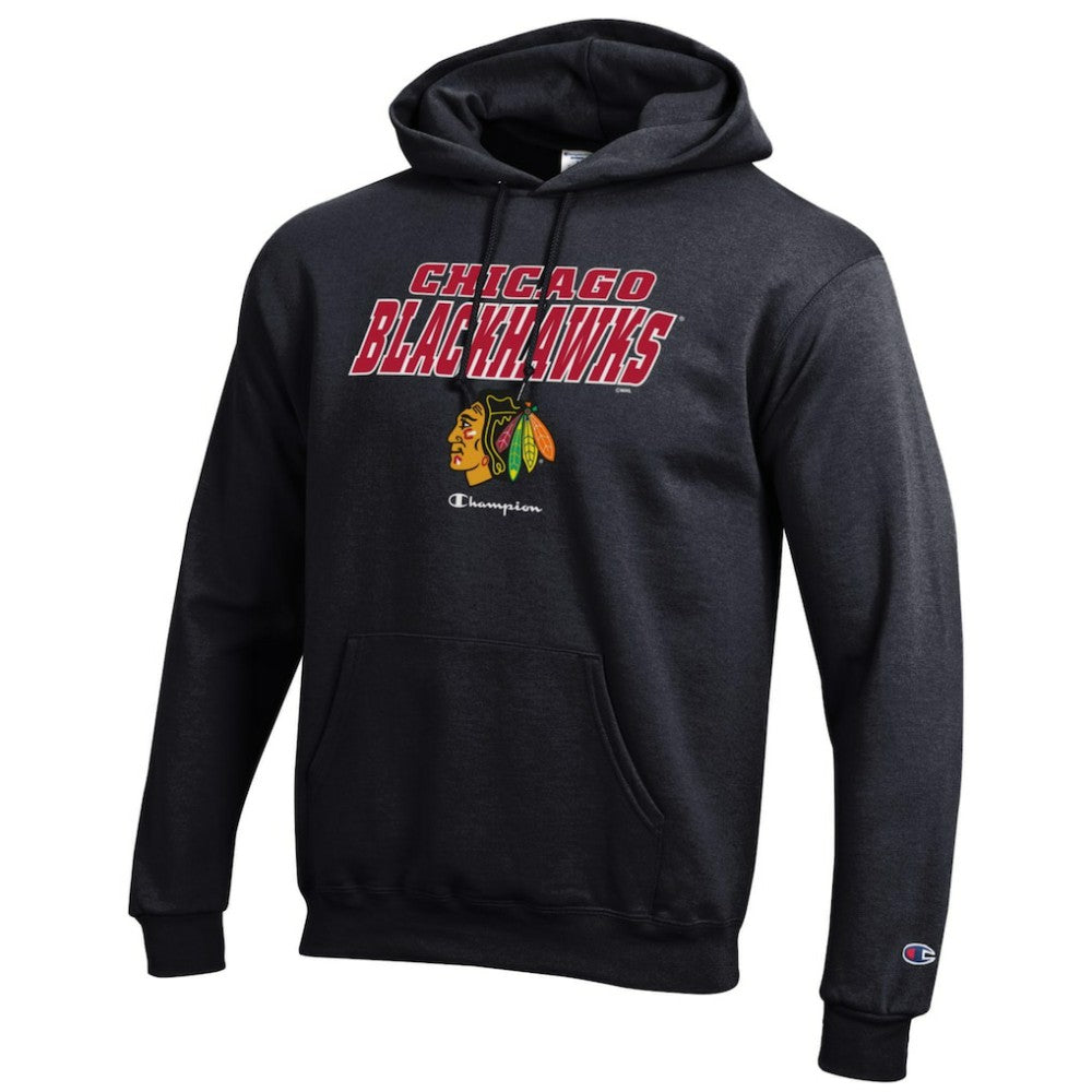 NHL Chicago Blackhawks Champion Eco Powerblend Pullover Hoodie - Black