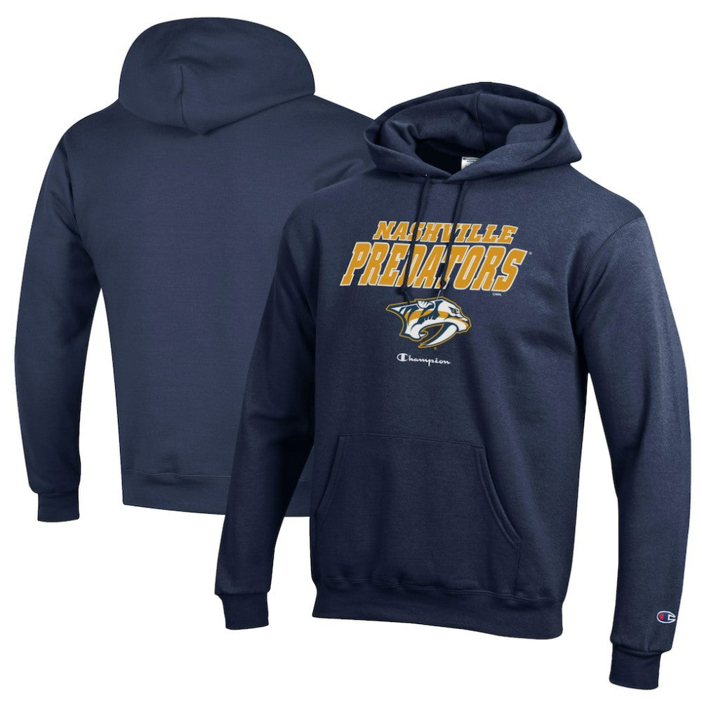 NHL Nashville Predators Champion Eco Powerblend Pullover Hoodie - Navy