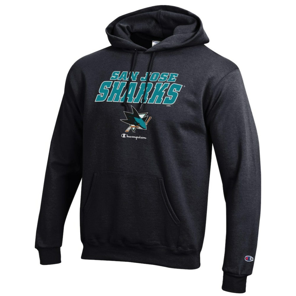 NHL San Jose Sharks Champion Eco Powerblend Pullover Hoodie - Black