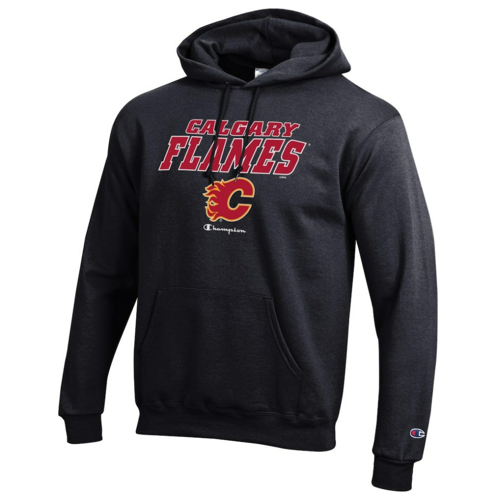 NHL Calgary Flames Champion Eco Powerblend Pullover Hoodie - Black