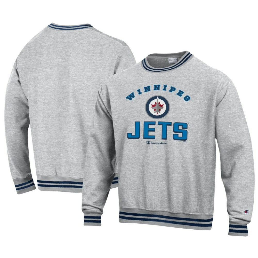 NHL Winnipeg Jets Champion Reverse Weave Yarn Dye Pullover Sweatshirt - Heather Gray