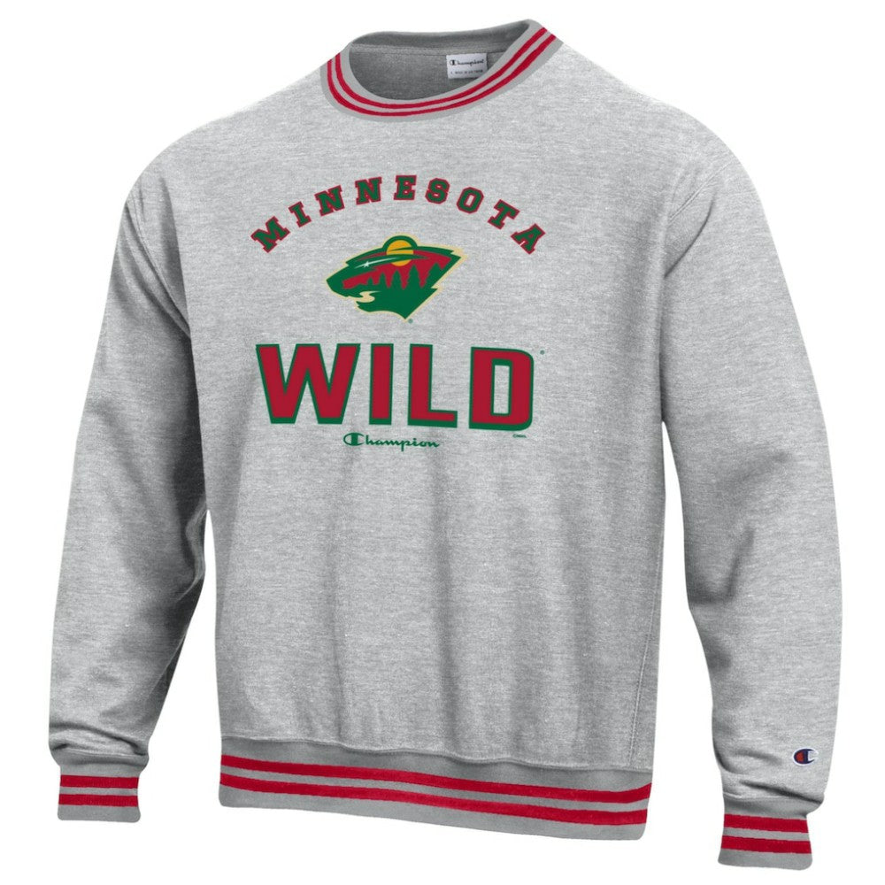 NHL Minnesota Wild Champion Reverse Weave Yarn Dye Pullover Sweatshirt - Heather Gray