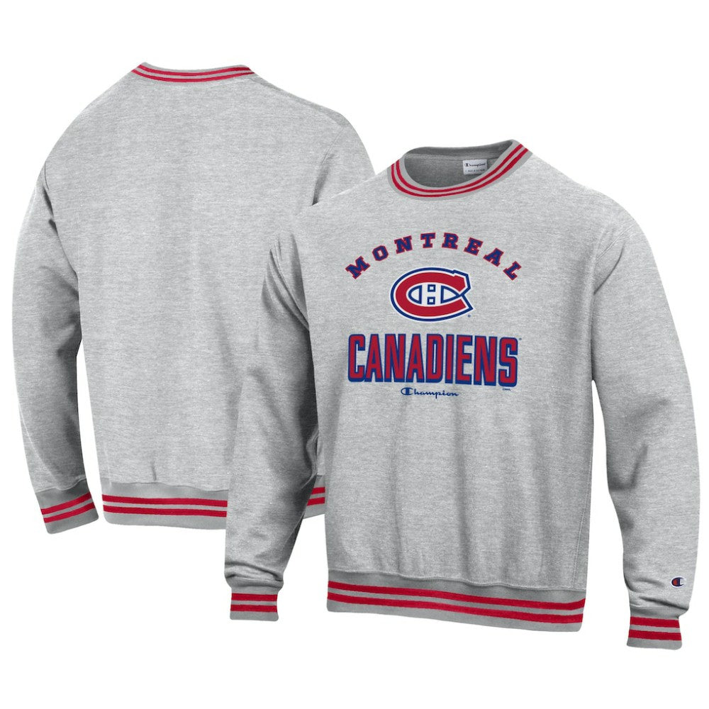 NHL Montreal Canadiens Champion Reverse Weave Yarn Dye Pullover Sweatshirt - Heather Gray
