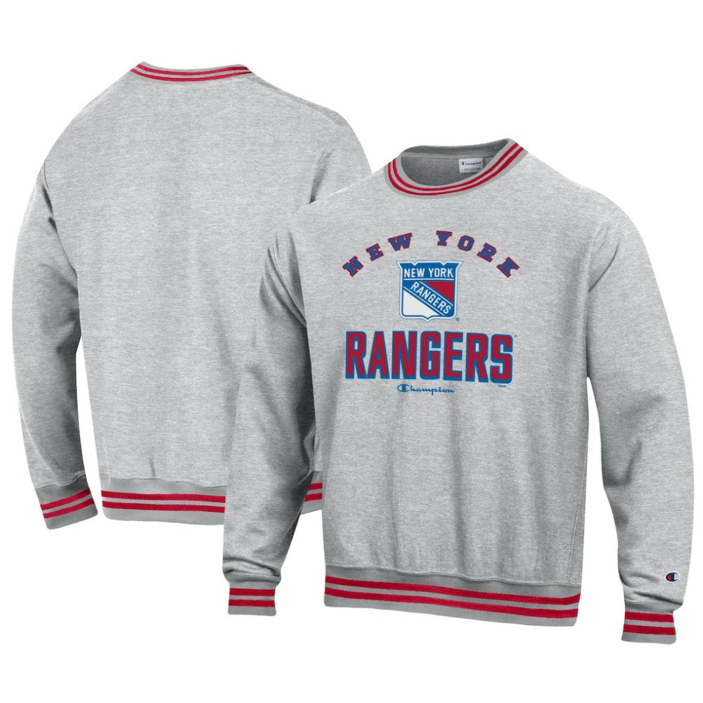 NHL New York Rangers Champion Reverse Weave Yarn Dye Pullover Sweatshirt - Heather Gray