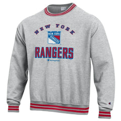 NHL New York Rangers Champion Reverse Weave Yarn Dye Pullover Sweatshirt - Heather Gray