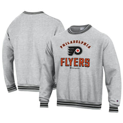 NHL Philadelphia Flyers Champion Reverse Weave Yarn Dye Pullover Sweatshirt - Heather Gray