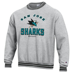 NHL San Jose Sharks Champion Reverse Weave Yarn Dye Pullover Sweatshirt - Heather Gray