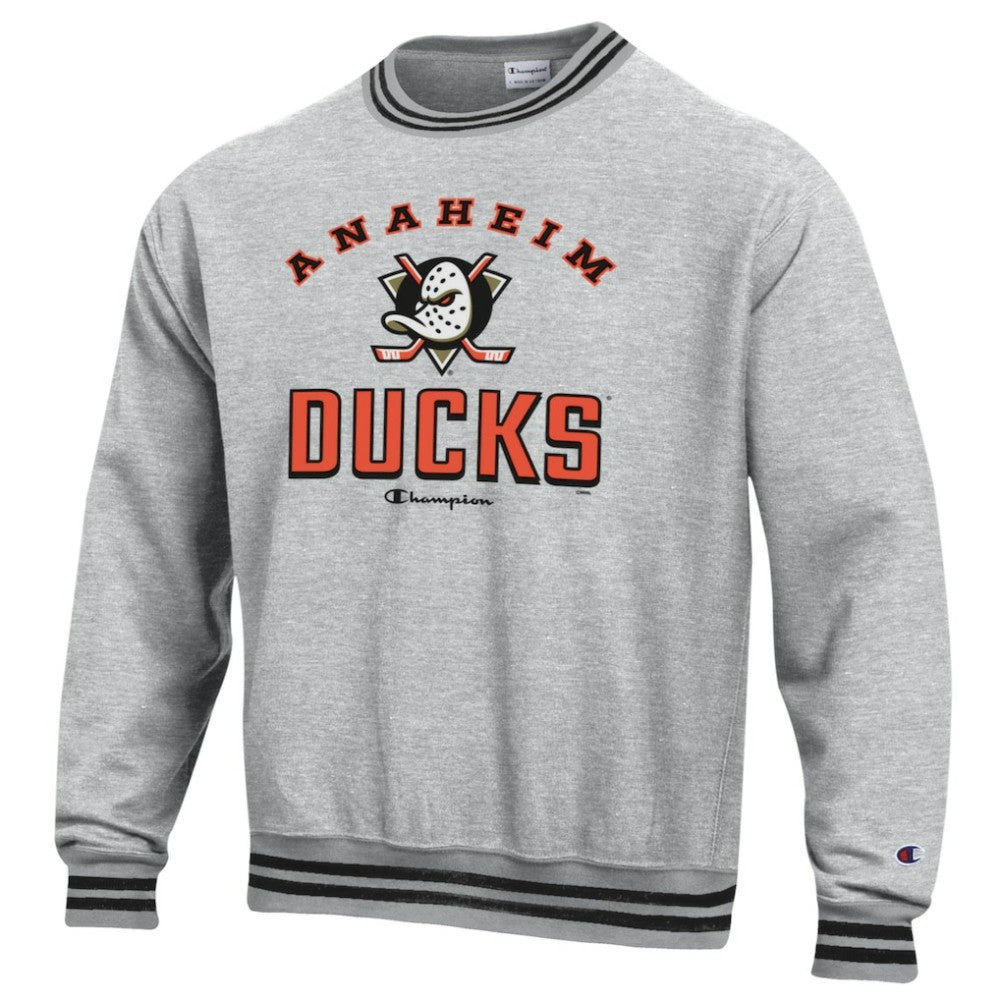 NHL Anaheim Ducks Champion Reverse Weave Yarn Dye Pullover Sweatshirt - Heather Gray