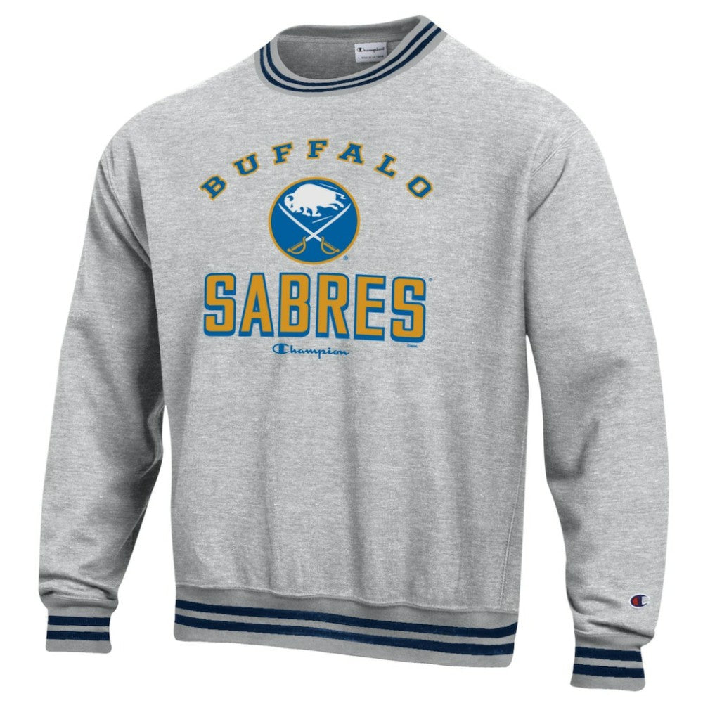 NHL Buffalo Sabres Champion Reverse Weave Yarn Dye Pullover Sweatshirt - Heather Gray