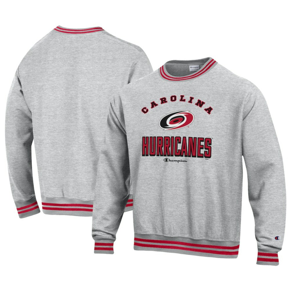 NHL Carolina Hurricanes Champion Reverse Weave Yarn Dye Pullover Sweatshirt - Heather Gray