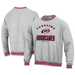 NHL Carolina Hurricanes Champion Reverse Weave Yarn Dye Pullover Sweatshirt - Heather Gray