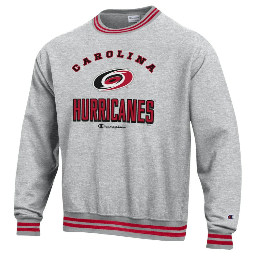 NHL Carolina Hurricanes Champion Reverse Weave Yarn Dye Pullover Sweatshirt - Heather Gray