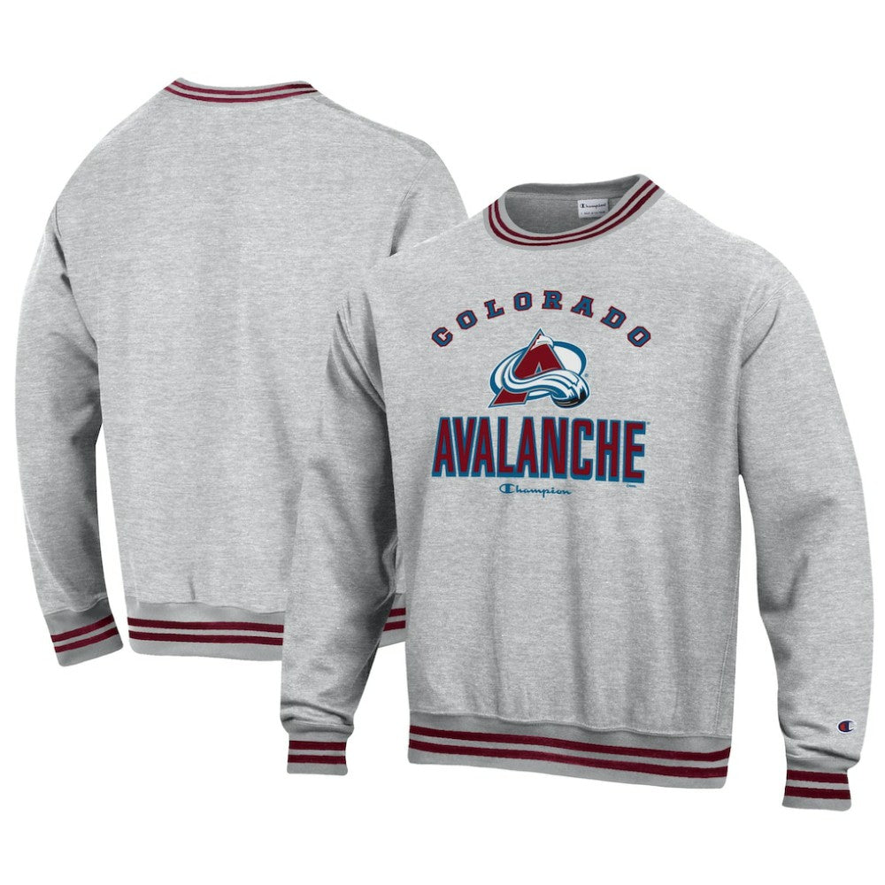 NHL Colorado Avalanche Champion Reverse Weave Yarn Dye Pullover Sweatshirt - Heather Gray