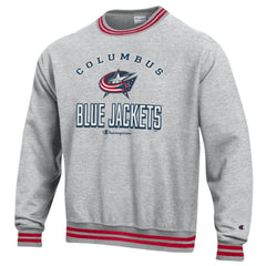 NHL Columbus Blue Jackets Champion Reverse Weave Yarn Dye Pullover Sweatshirt - Heather Gray