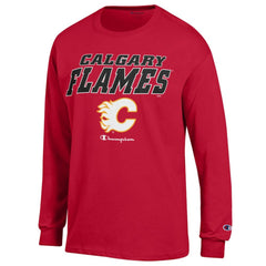NHL Calgary Flames Champion Long-Sleeve Jersey T-Shirt - Red