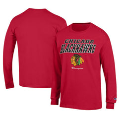 NHL Chicago Blackhawks Champion Long-Sleeve Jersey T-Shirt - Red
