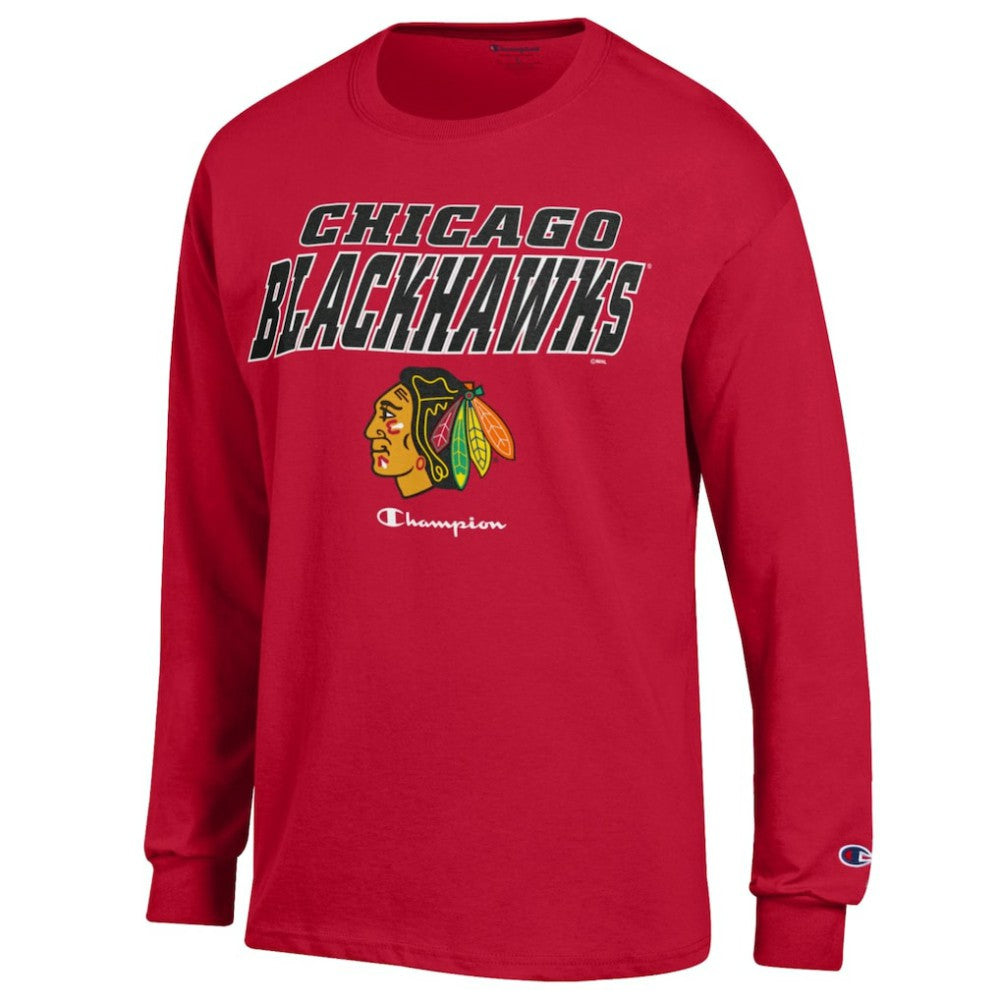 NHL Chicago Blackhawks Champion Long-Sleeve Jersey T-Shirt - Red