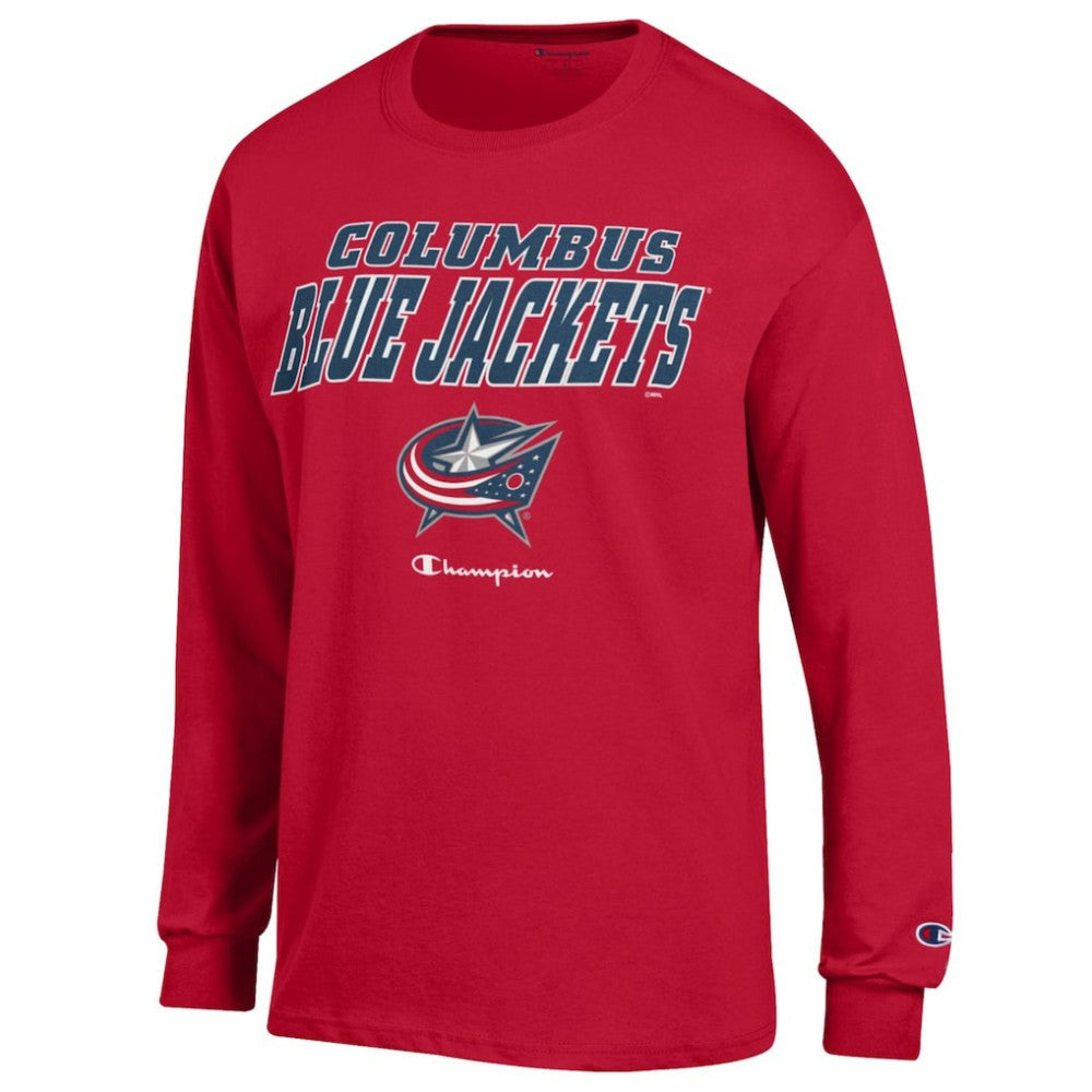 NHL Columbus Blue Jackets Champion Long-Sleeve Jersey T-Shirt - Red