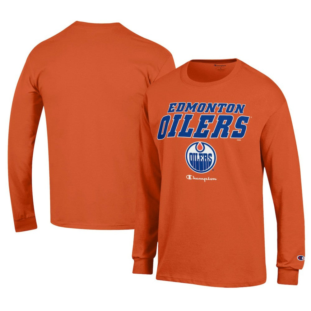 NHL Edmonton Oilers Champion Long-Sleeve Jersey T-Shirt - Orange