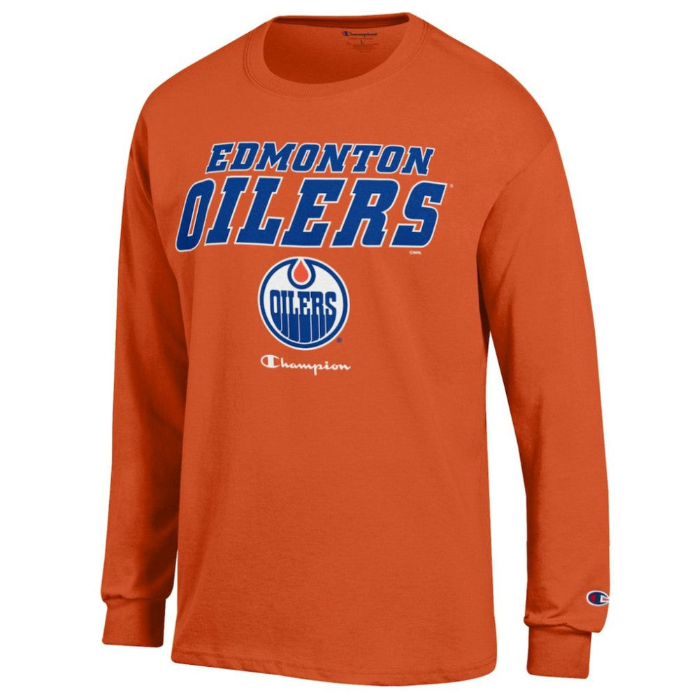 NHL Edmonton Oilers Champion Long-Sleeve Jersey T-Shirt - Orange