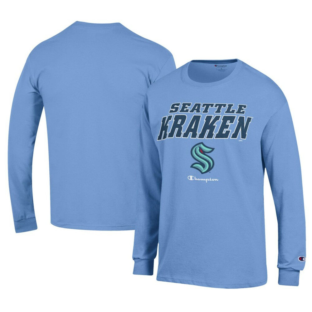 NHL Seattle Kraken Champion Long-Sleeve Jersey T-Shirt - Light Blue
