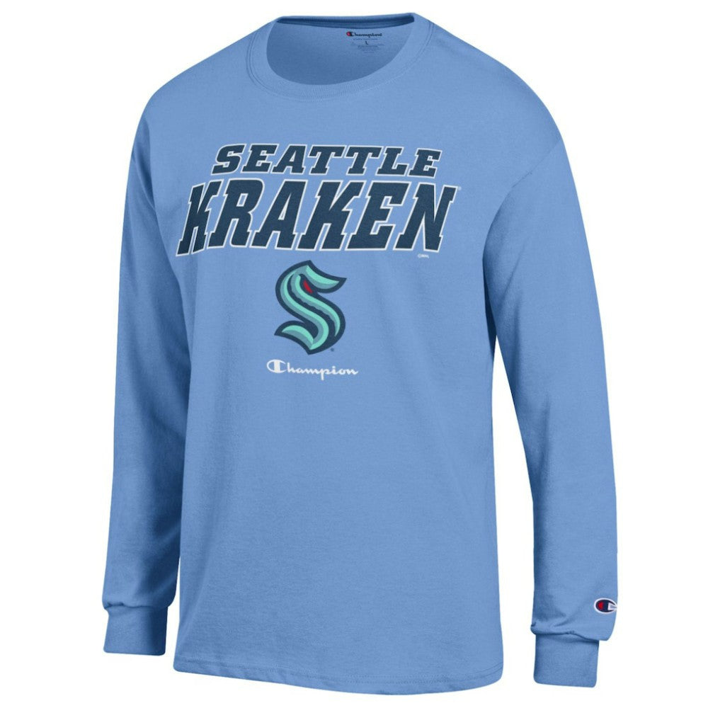 NHL Seattle Kraken Champion Long-Sleeve Jersey T-Shirt - Light Blue