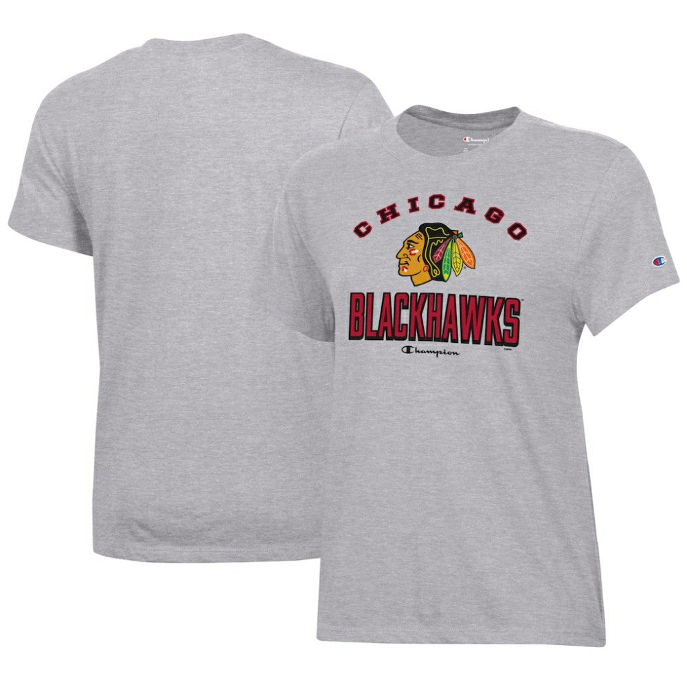 NHL Chicago Blackhawks Champion Women's Core T-Shirt - Heather Gray