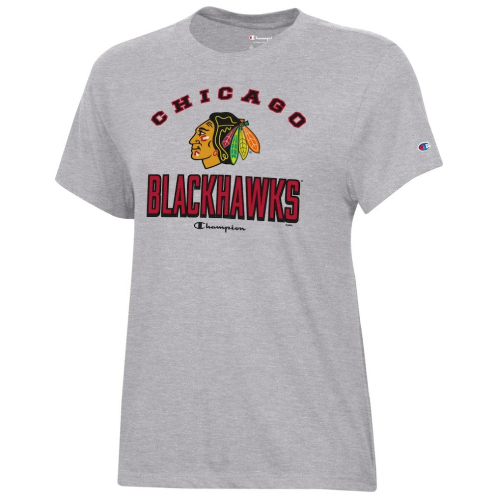 NHL Chicago Blackhawks Champion Women's Core T-Shirt - Heather Gray
