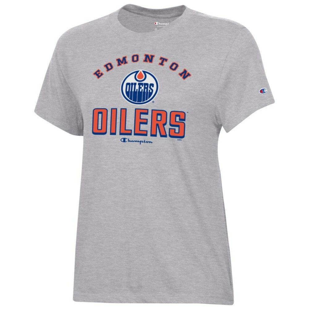 NHL Edmonton Oilers Champion Women's Core T-Shirt - Heather Gray