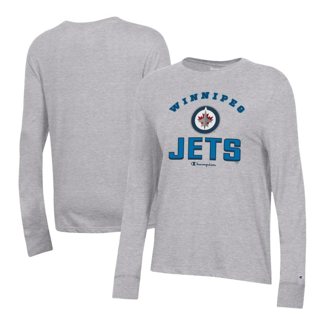 NHL Winnipeg Jets Champion Women's Core Long Sleeve T-Shirt - Heather Gray