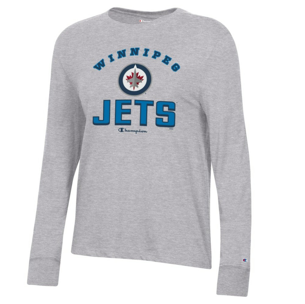 NHL Winnipeg Jets Champion Women's Core Long Sleeve T-Shirt - Heather Gray