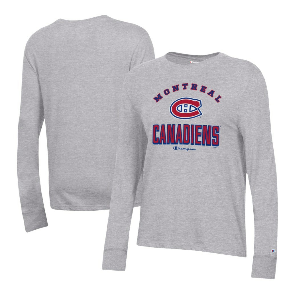 NHL Montreal Canadiens Champion Women's Core Long Sleeve T-Shirt - Heather Gray