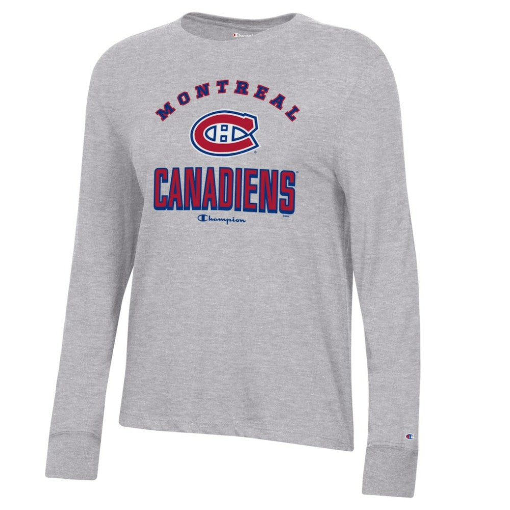 NHL Montreal Canadiens Champion Women's Core Long Sleeve T-Shirt - Heather Gray