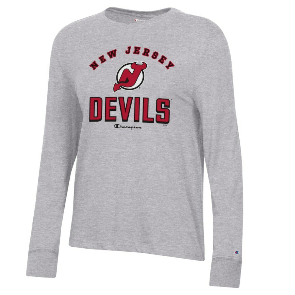 NHL New Jersey Devils Champion Women's Core Long Sleeve T-Shirt - Heather Gray