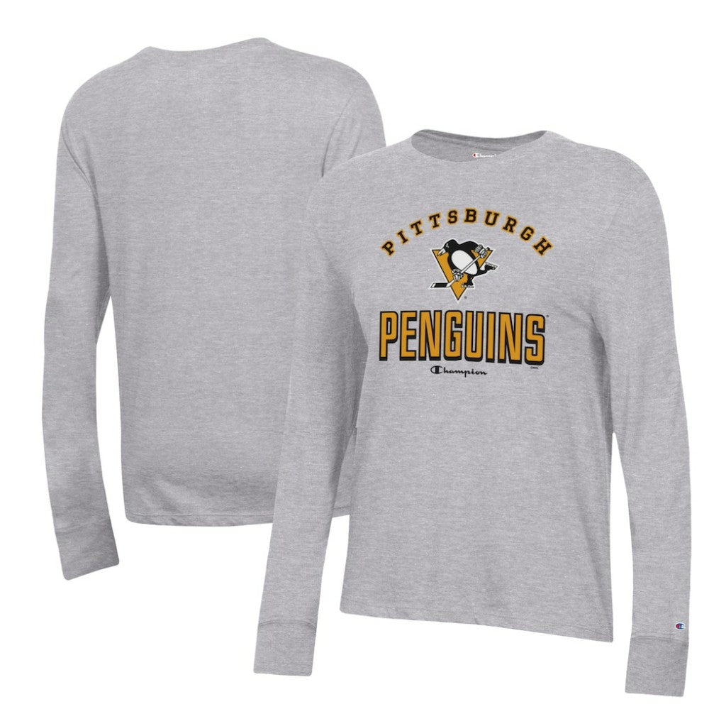 NHL Pittsburgh Penguins Champion Women's Core Long Sleeve T-Shirt - Heather Gray