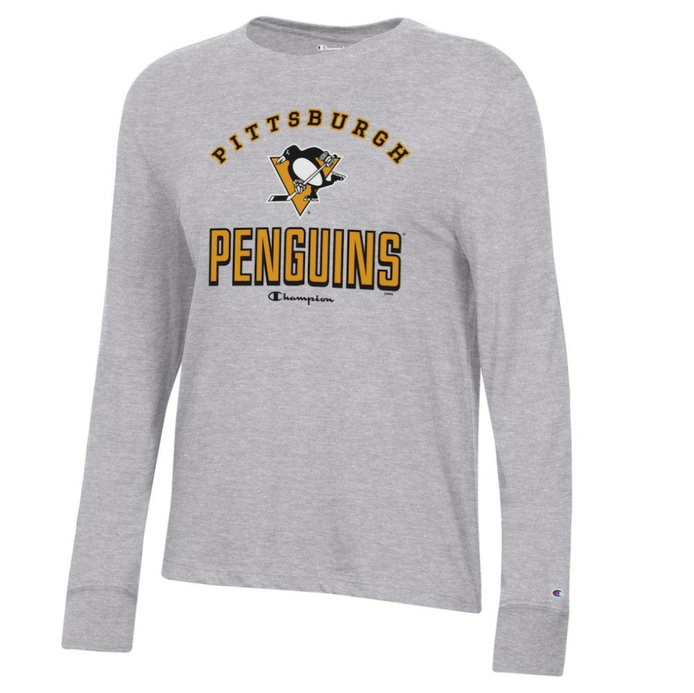 NHL Pittsburgh Penguins Champion Women's Core Long Sleeve T-Shirt - Heather Gray