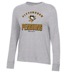 NHL Pittsburgh Penguins Champion Women's Core Long Sleeve T-Shirt - Heather Gray