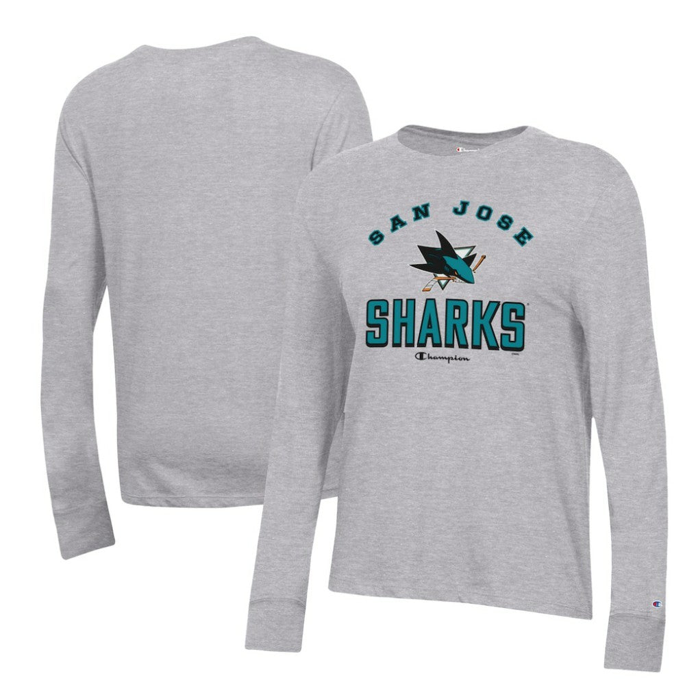 NHL San Jose Sharks Champion Women's Core Long Sleeve T-Shirt - Heather Gray