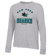 NHL San Jose Sharks Champion Women's Core Long Sleeve T-Shirt - Heather Gray