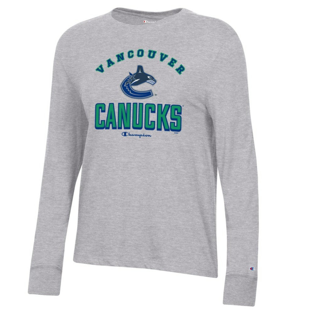 NHL Vancouver Canucks Champion Women's Core Long Sleeve T-Shirt - Heather Gray