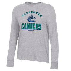 NHL Vancouver Canucks Champion Women's Core Long Sleeve T-Shirt - Heather Gray