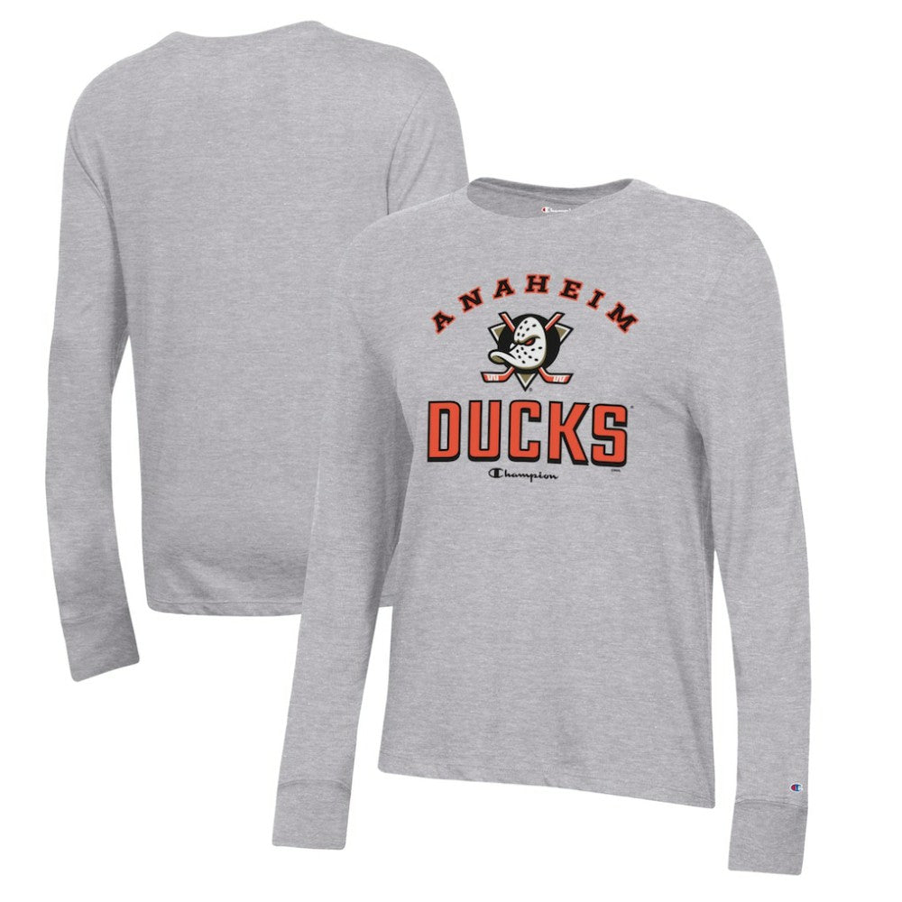 NHL Anaheim Ducks Champion Women's Core Long Sleeve T-Shirt - Heather Gray