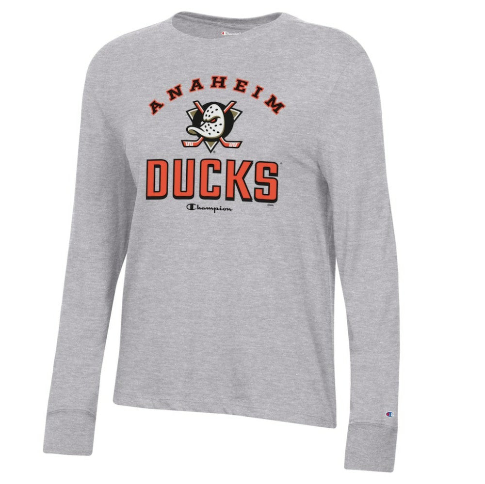 NHL Anaheim Ducks Champion Women's Core Long Sleeve T-Shirt - Heather Gray